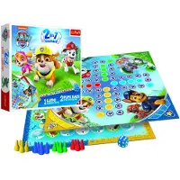 Trefl Jeu de société 2 en 1 : "J'adore les toutous" et "Course de chiens", Paw Patrol (Pat' Patrouille) dans une boîte de 24,5 x 24,5 x 5 cm
