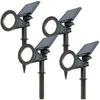 HOFTRONIC™ - Spot à piquet solaire 2W 6000K 200lm IP65 Noir 4 pièces
