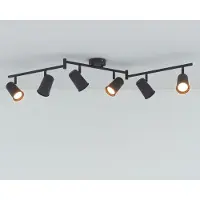 HOFTRONIC™ - Plafonnier LED 6 spots 24W 2700K Noir Inclinable Dimmable IP20