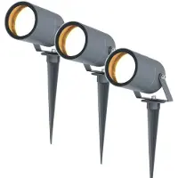 HOFTRONIC™ - Spots à piquet extérieur LED dimmables aluminium anthracite GU10 IP65 3 pièces