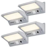 HOFTRONIC™ - Applique Murale solaire 2W 3000K IP65 Gris détecteur mouvement 4x