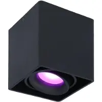 HOFTRONIC™ - Plafonnier connecté Esto carré 5,5W RGBWW Wifi BLE Noir IP20