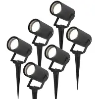 HOFTRONIC™ - Lot de 6 spots à piquer LED GU10 4W 345lm 6500K Noir IP65 Dimmable Inclinable