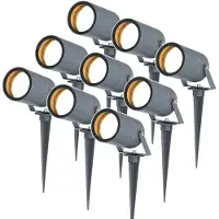 HOFTRONIC™ - Set de 9 lampes LED à piquer GU10 4W 345lm 2700K IP65 Anthracite