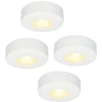HOFTRONIC™ - Lot de 4 spots LED plats en saillie 3W 2700K IP44 Blanc
