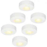 HOFTRONIC™ - Lot de 6 spots LED plats Pavo 3W 2700K IP44 Blancs Dimmables