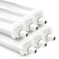 HOFTRONIC™ - Set de 6 réglettes LED Tri-Proof 48W 150cm IP65 4000K Blanc neutre