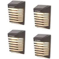 HOFTRONIC™ - Set de 4 appliques murales solaires LED 0,2W 300lm 3000K Noir IP65
