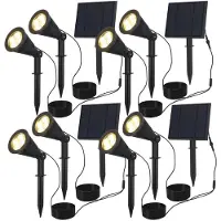 HOFTRONIC™ - Spots à piquet solaires Bend 3W 3000K 200lm IP65 Noir 4 pièces