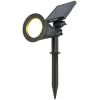 HOFTRONIC™ - Spot à piquet solaire 2W 3000K IP65 détecteur mouvement Noir
