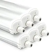 HOFTRONIC™ - Lot de 6 luminaires LED Tri-Proof 150 cm 48W IP65 6500K Blanc