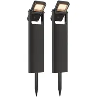 HOFTRONIC™ - Lanterne solaire de jardin inclinable 3000K Noir 2 pièces IP54