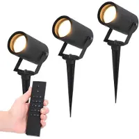 HOFTRONIC™ - Spot à piquer LED 4W 345lm 2700K IP65 Noir Lot de 3