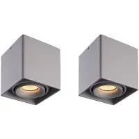 HOFTRONIC™ - Spot LED plafond carré 4W 345lm dimmable inclinable 2700K GU10 gris