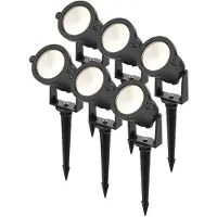 HOFTRONIC™ - Lot de 6 spots LED Piton 4,9W 425 lm 3000K IP65 Noir Inclinable
