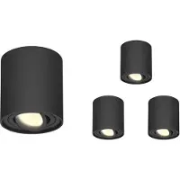 HOFTRONIC™ - Spot LED plafond rond 4W 345lm 2700K Dimmable Inclinable Noir IP20 GU10