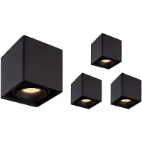 HOFTRONIC™ - Spot LED plafond carré 4W 345lm dimmable inclinable 2700K GU10 noir