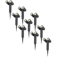 HOFTRONIC™ - Spot à piquet LED double Pinero 8W 690lm 4000K IP65 Noir