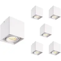 HOFTRONIC™ - Spot plafond LED carré 4W 345lm 2700K Dimmable Inclinable GU10 Blanc