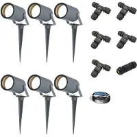 HOFTRONIC™ - Lot de 6 spots à piquet LED GU10 4W 4000K IP65 Anthracite