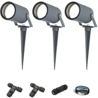HOFTRONIC™ - Lot de 3 spots à piquet LED GU10 4W 345lm 6500K IP65 Anthracite