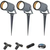 HOFTRONIC™ - Lot de 3 spots à piquet LED jardin GU10 4W 345lm 2700K Anthracite IP65
