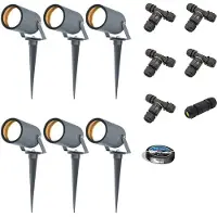 HOFTRONIC™ - Spots à piquet jardin LED GU10 4W 345lm 2700K Anthracite IP65 Dimmable