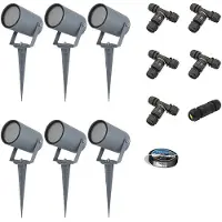 HOFTRONIC™ - Lot de 6 spots à piquet LED dimmable IP65 Anthracite excl. GU10