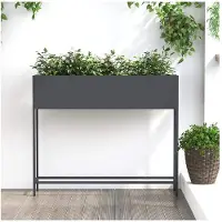 vidaXL Planteur de jardin surélevé Anthracite 100 x 26 x 82 cm Acier