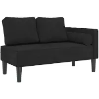 vidaXL Chaise longue avec coussin noir velours