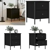 vidaXL Table de chevet noir 40x42x50 cm bois d’ingénierie