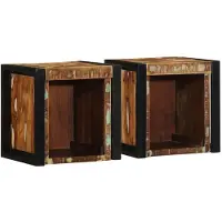 vidaXL Tables de chevet 2 pcs multicolore 40x35x40cm bois récupération