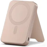 Satechi OntheGo Magnétique Qi2 Power Bank avec Stand – Charge rapide de 15W – Supporte la charge de deux appareils simultanément – Support intégré pour des angles de vue optimaux