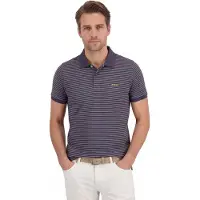 New Zealand Polo bleu rayé, en coton