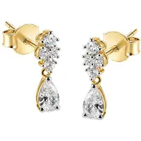 GUESS 14MM JARDIN DROP & CRYS EARR Boucles d'oreilles, (Zircone)