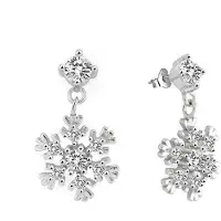 Beneto Charm boucles d'oreilles en argent Flakes AGUP2752 (L), (zircone cubique)