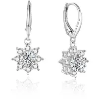 Beneto Boucles d'oreilles pailletées en argent AGUC1842 (L), (Argent)