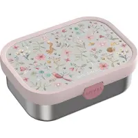 Mepal Boîte à sandwich Campus en acier inoxydable avec fourchette, Lunch box, Multicolore, Rose