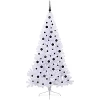 vidaXL Sapin de Noël artificiel avec 300 LED Blanc 210 cm PVC et Acier