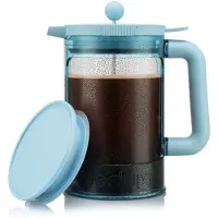 Bodum BEAN SET, cafetière à piston, 1,5 L, bleu, transparent, plastique, caoutchouc, silicone, acier inoxydable, plastique, 1 pièce