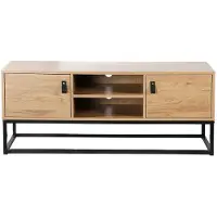CALICOSY - Meuble TVReproduction Chêne 2 Portes 2 Niches L120 cm - JILL
