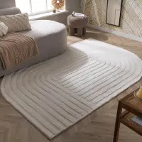 FRAAI Tapis de forme irrégulière | Lines Crème | 200x290cm | Crème | Forme libre | Tapis