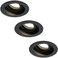 HOFTRONIC™ - Spot LED encastrable 3x4W GU10 2700K Noir IP20 Dimmable Inclinable