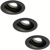 HOFTRONIC™ - Spot LED encastrable Laredo 4W GU10 345lm 4000K Noir IP20 Inclinable 3 pièces
