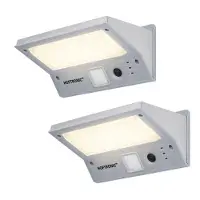 HOFTRONIC™ - Applique murale solaire Burley 2W 21 LED 3000K IP65 Gris détecteur mouvement