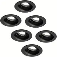 HOFTRONIC™ - Spot LED encastrable Laredo 4W GU10 6500K 345lm Noir IP20 6 pièces Inclinable Dimmable