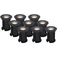 HOFTRONIC™ - Spot LED au sol 9x 4W GU10 345lm 2700K Dimmable IP67 Noir