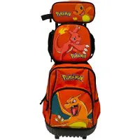 Pokémon Ensemble de 3 valises à roulettes Pokémon pour l'école (pour enfants)