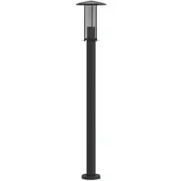 vidaXL Lampe d'allée noire 100 cm acier inoxydable