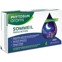 Phytosun Aroms â Sommeil Triple Action Huile Essentielle Relaxation & Endormissement, Réparateur Et Fatigue Réduite (1,2,3) - 30 Comprimés 30 pc(s) Comprimé(S)